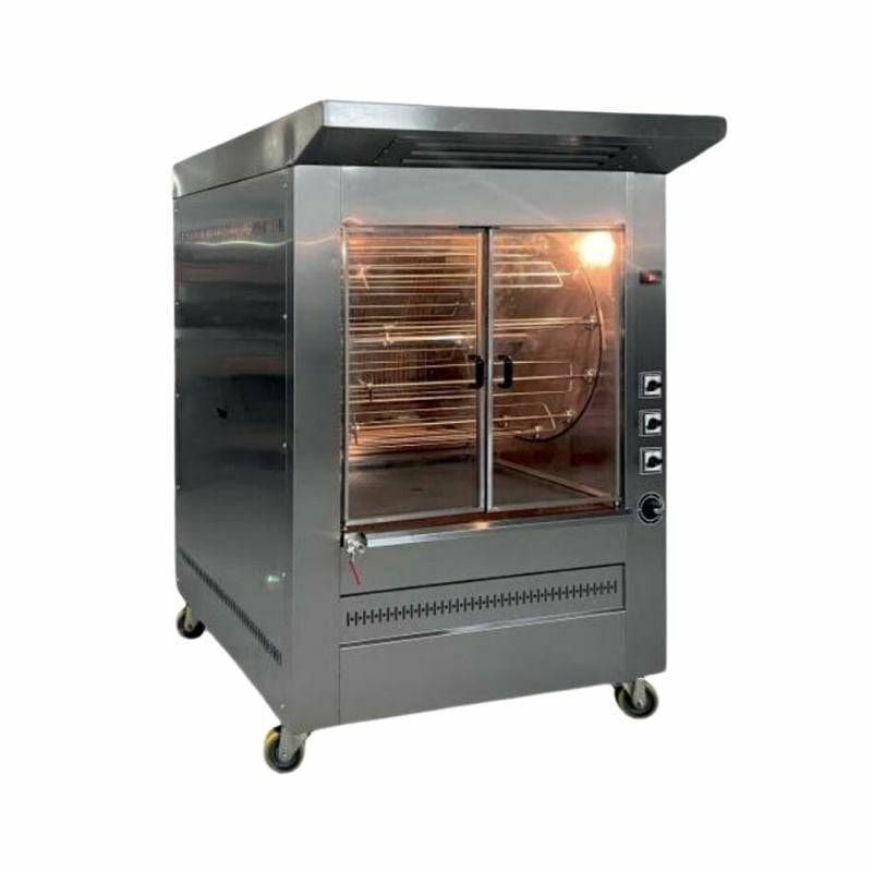 Pimak Kömürlü Dik Tip Tamburlu Piliç Makinesi, 12 Şiş, 96 Adet Piliç — Pimak