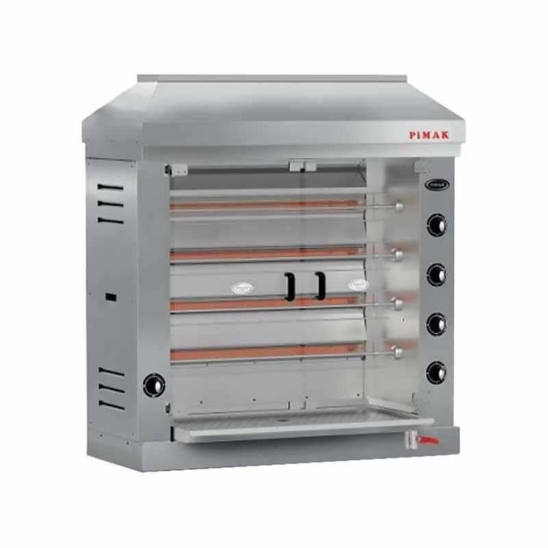 Pimak M004R Radyanlı Piliç Çevirme Makinası 24 Kapasiteli Gazlı