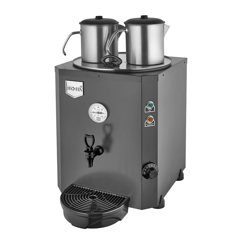 Remta DE11S Jumbo Şamandıralı Çay Makinesi, 2 Demlikli, 23 L, Elektrikli, Siyah — Remta
