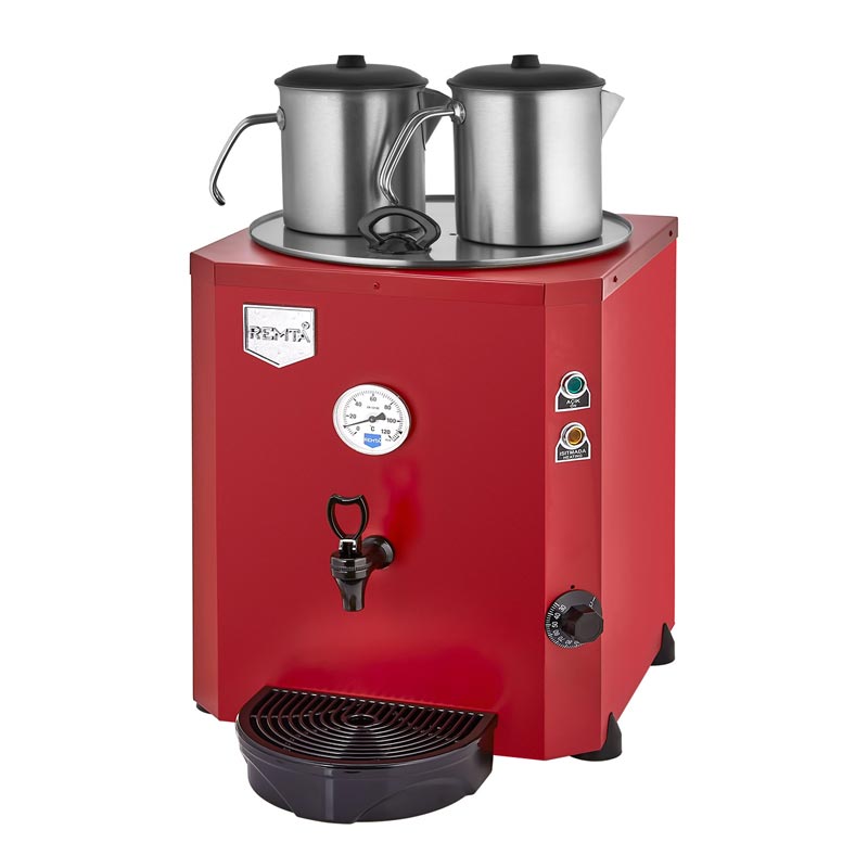 Remta DE11S Jumbo Şamandıralı Çay Makinesi, 2 Demlikli, 23 L, Elektrikli — Remta