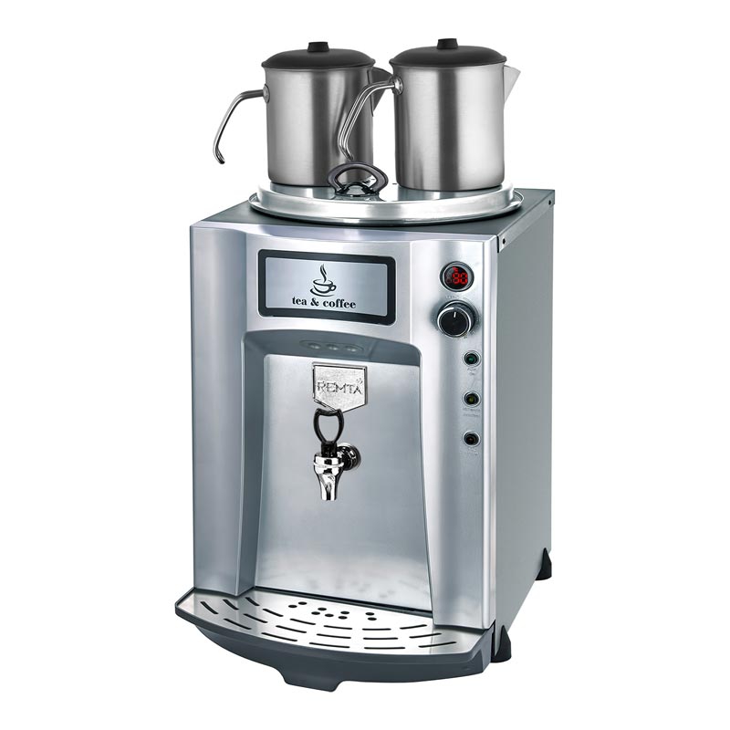 Remta DE11SP Premium Jumbo Şamandıralı Çay Makinesi, 2 Demlikli, 23 L, Gri — Remta