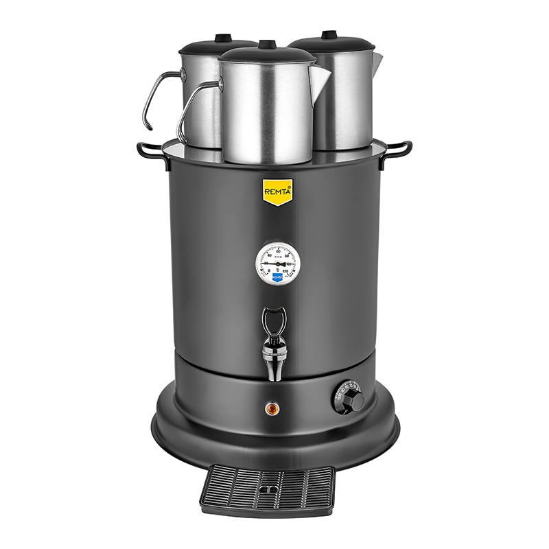 Remta EL10 Elite Çay Makinesi, 3 Demlikli, 28 L, Elektrikli, Siyah — Remta