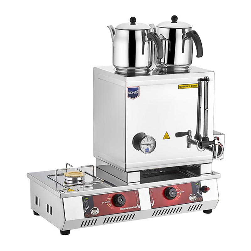 Remta N11(C) 30 Model Kahveci Takımlı Termik Tabanlı Çay Kazanı, 2 Demlikli, 23 L, Elektrikli+Doğalgazlı — Remta