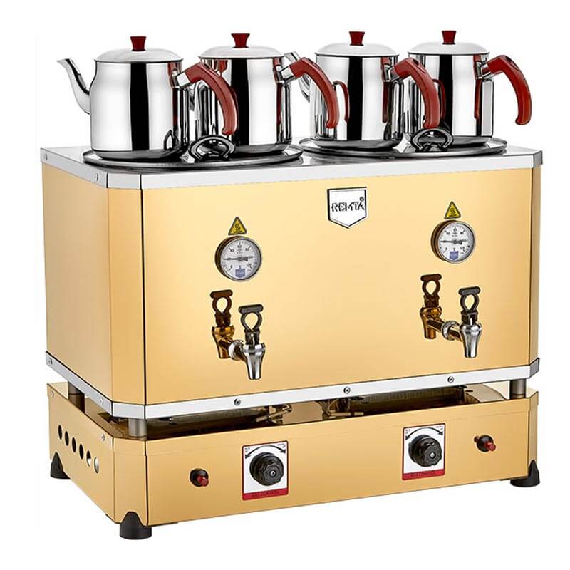 Remta N16(S) Jumbo Şamandıralı Çay Makinesi, 4 Demlikli, 46 L, Elektrikli+LPG — Remta