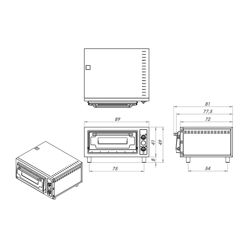 Remta S17 4'lü Pizza Fırını, 62x62 cm, Elektrikli — Remta — Görsel 2