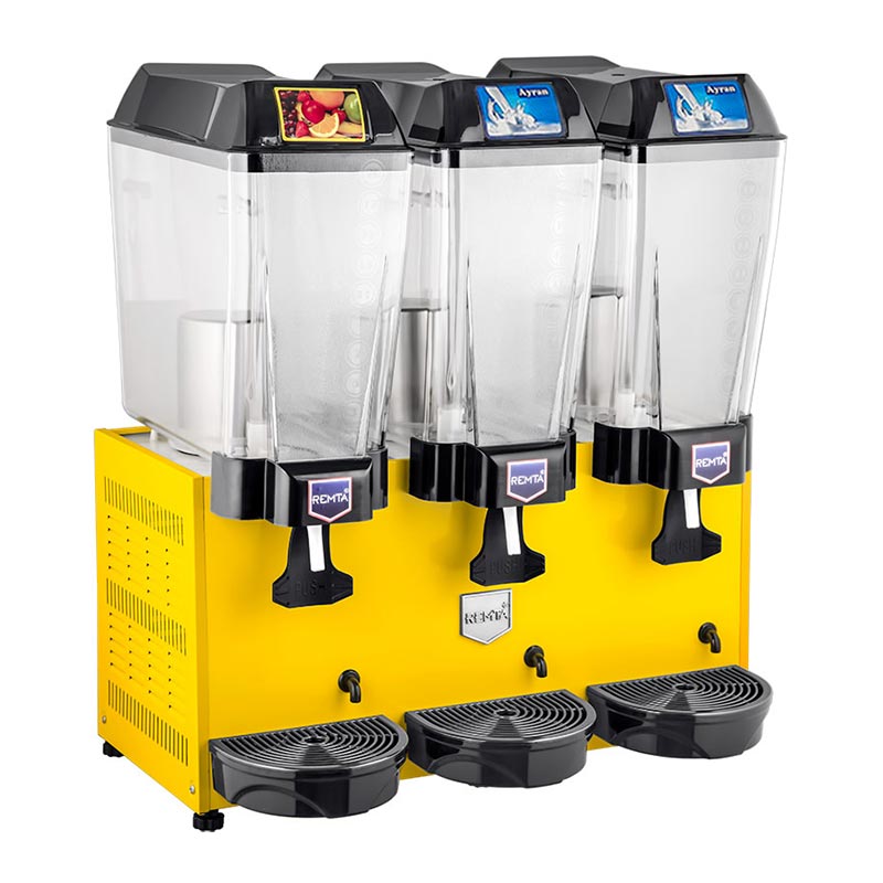 Remta ST19 Şerbet Soğutucu, 3 Hazneli, Şerbet+Ayran+Ayran, 20+20+20 L, Sarı — Remta