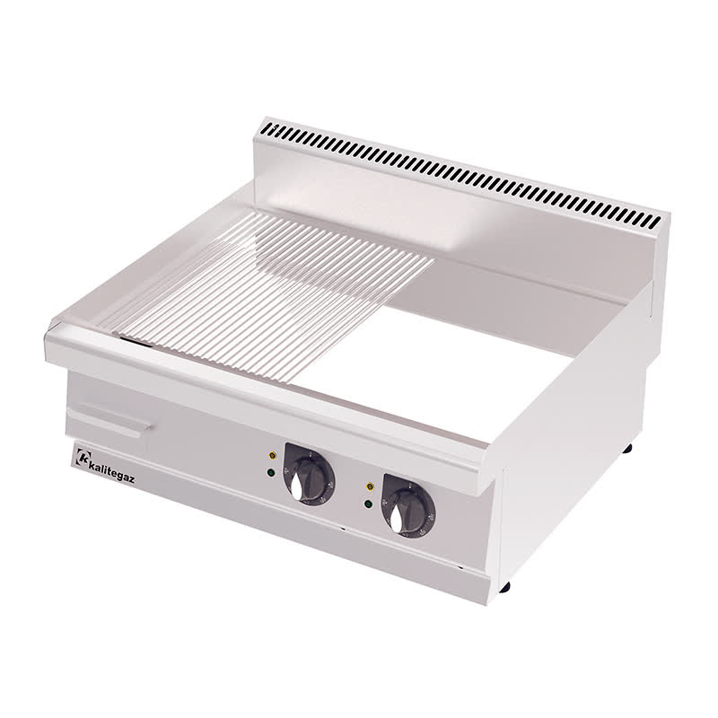 Rinnova 700 Serisi GS8070EC Yarı Oluklı Pleyt Izgara, Krom Kaplı, Elektrikli