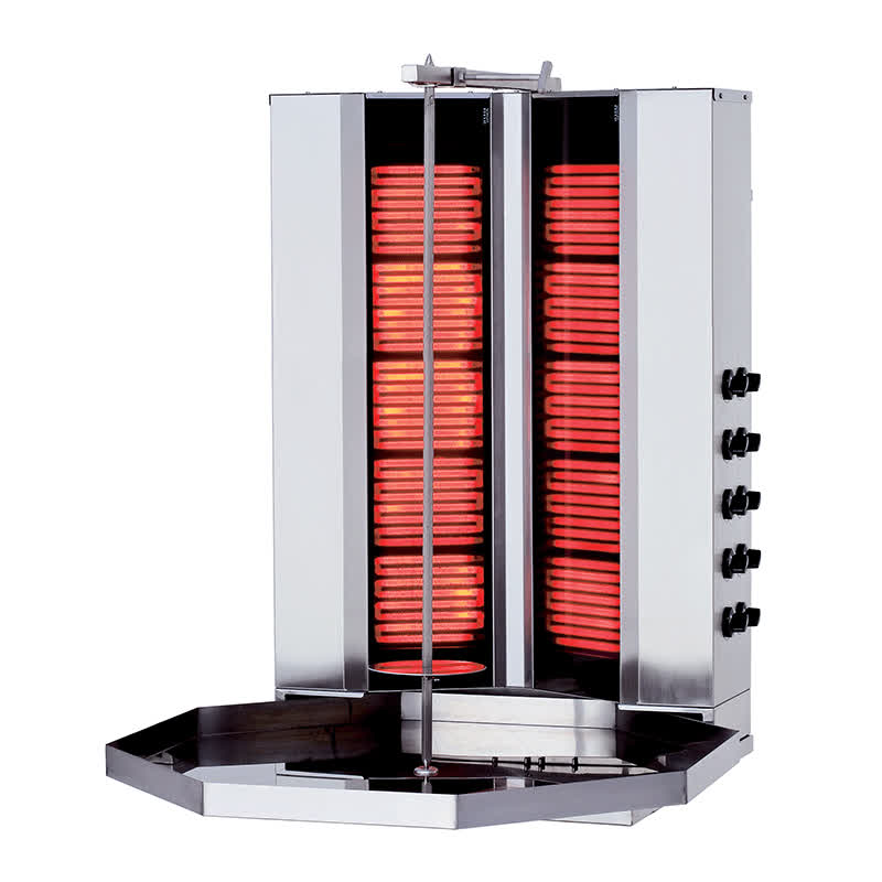 Rinnova KLG162V V Model Döner Ocağı, 5+5 Radyanlı, Elektrikli, Motorsuz, Camlı