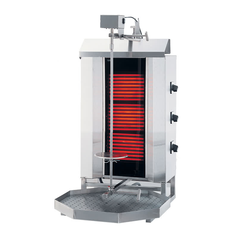 Rinnova KLG230 Döner Ocağı, 3 Radyanlı, Elektrikli, Üstten Motorlu, Camlı