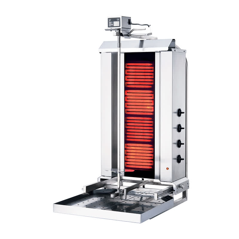 Rinnova KLG231HG Döner Ocağı, 4 Radyanlı, Elektrikli, Üstten Motorlu, Hareketli Gövde, Camlı