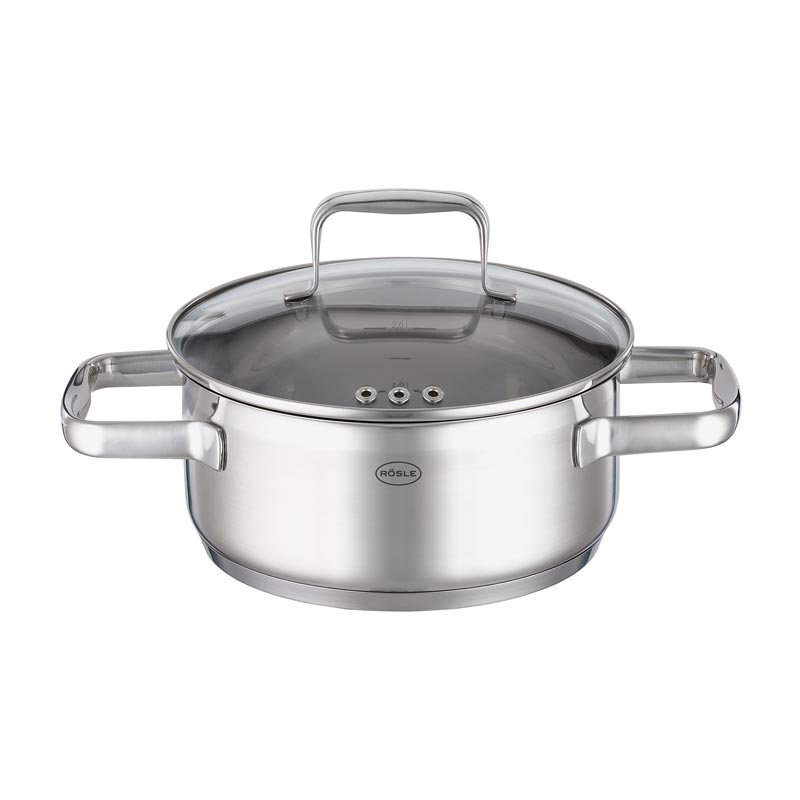 Rösle 91934 Paslanmaz Çelik Kısa Tencere, 20 cm — Rösle