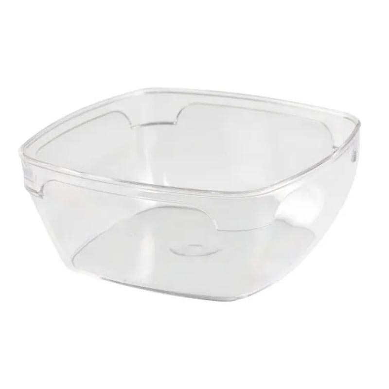 Rubikap Tek Kullanımlık Kristal Kalın Kare Kase, 300 ml, Şeffaf — Rubikap