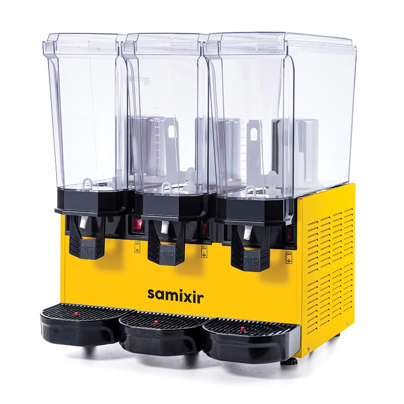 Samixir 60.SSMY Triple Klasik Fıskiyeli ve Fıskiyeli Karıştırıcılı Soğuk İçecek Dispenseri, 20+20+20 L, Sarı — Samixir — Görsel 2