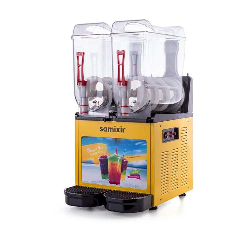 Samixir SLUSH24 Allure Twin Ice Slush Granita Milkshake ve Soğuk Meyve Suyu Dispenseri, 12+12 L, Sarı — Samixir — Görsel 2