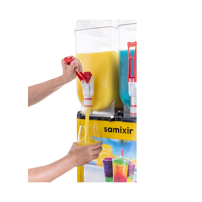 Samixir SLUSH24 Allure Twin Ice Slush Granita Milkshake ve Soğuk Meyve Suyu Dispenseri, 12+12 L, Sarı — Samixir — Görsel 3