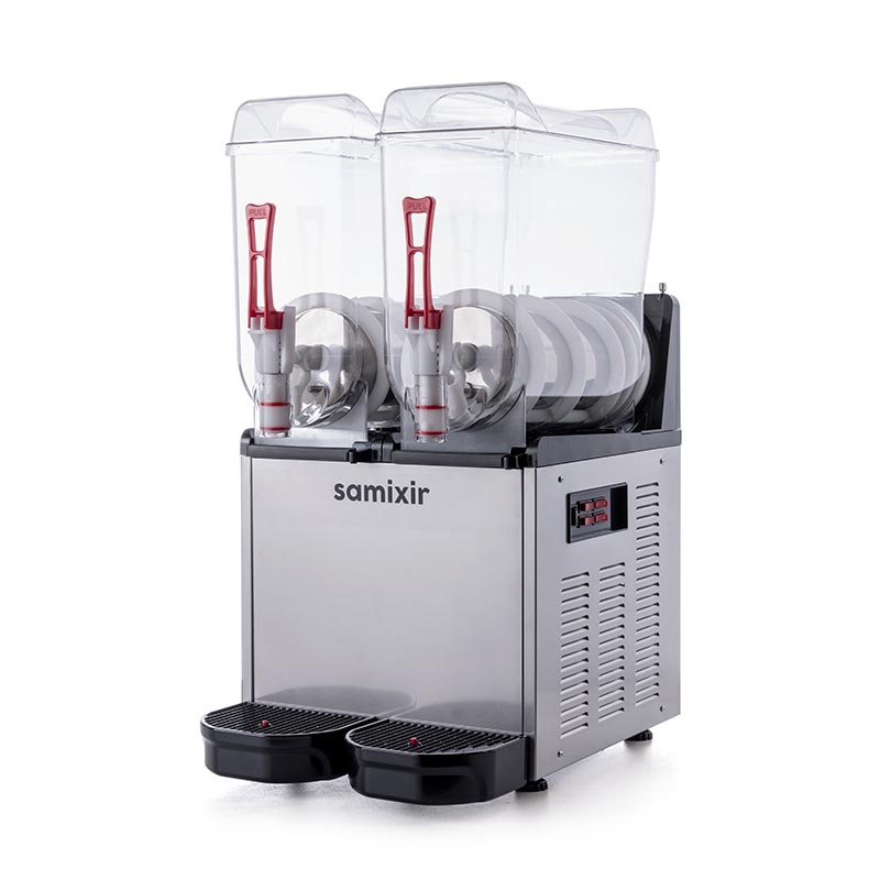 Samixir SLUSH24.I Twin Ice Slush Granita Milkshake ve Soğuk Meyve Suyu Dispenseri, 12+12 L, Inox — Samixir — Görsel 2