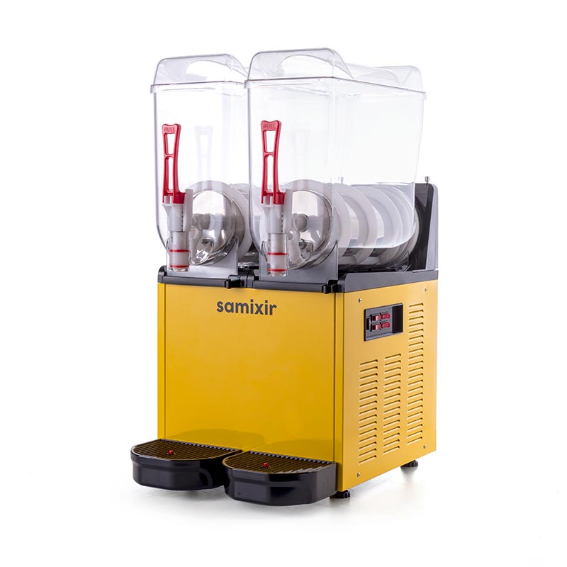 Samixir SLUSH24.Y Twin Ice Slush Granita Milkshake ve Soğuk Meyve Suyu Dispenseri, 12+12 L, Sarı — Samixir — Görsel 2