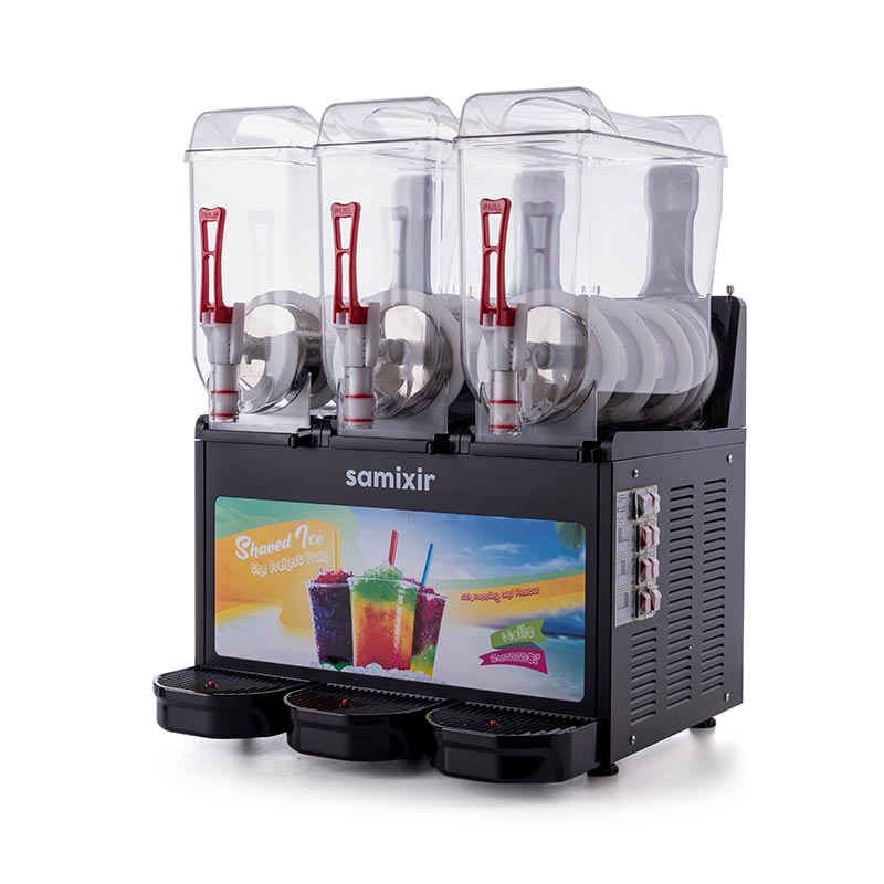 Samixir SLUSH36 Allure Triple Ice Slush Granita Milkshake ve Soğuk Meyve Suyu Dispenseri, 12+12+12 L, Siyah — Samixir — Görsel 2