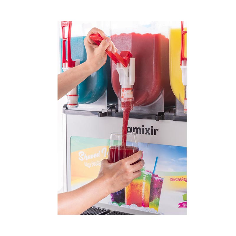 Samixir SLUSH36 Allure Triple Ice Slush Granita Milkshake ve Soğuk Meyve Suyu Dispenseri, 12+12+12 L, Inox — Samixir — Görsel 4