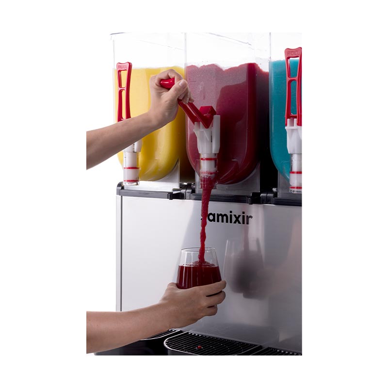 Samixir SLUSH36.Y Ice Slush Triple Milkshake Meyve Suyu Dispenseri, 12+12+12 L, Sarı — Samixir — Görsel 4