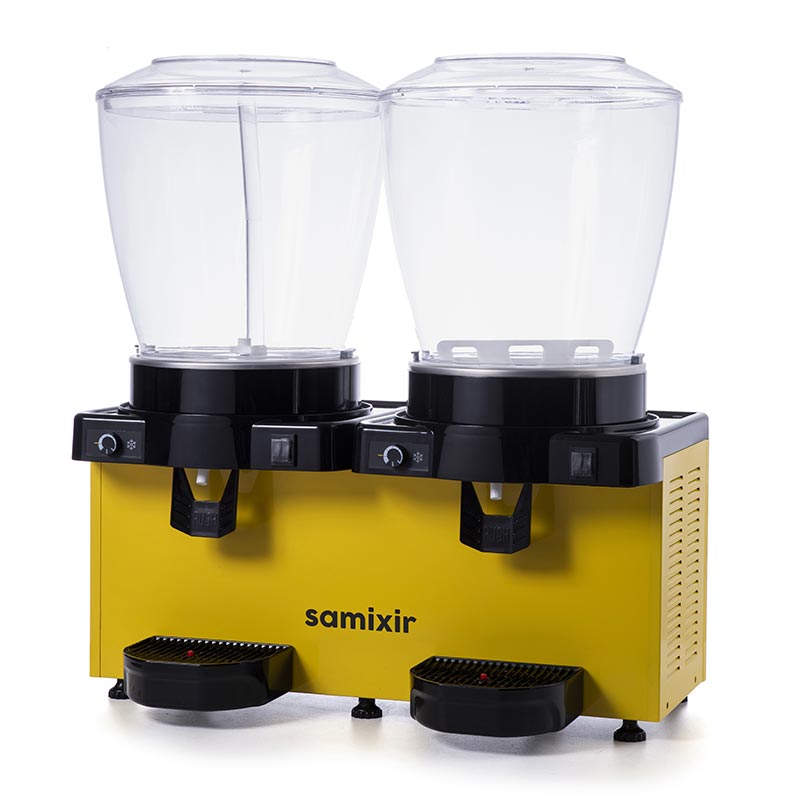 Samixir SM44 Panaromik Analog Twin Soğuk İçecek Dispenseri, 22+22 L, Fıskiyeli ve Karıştırıcılı, Sarı — Samixir — Görsel 2