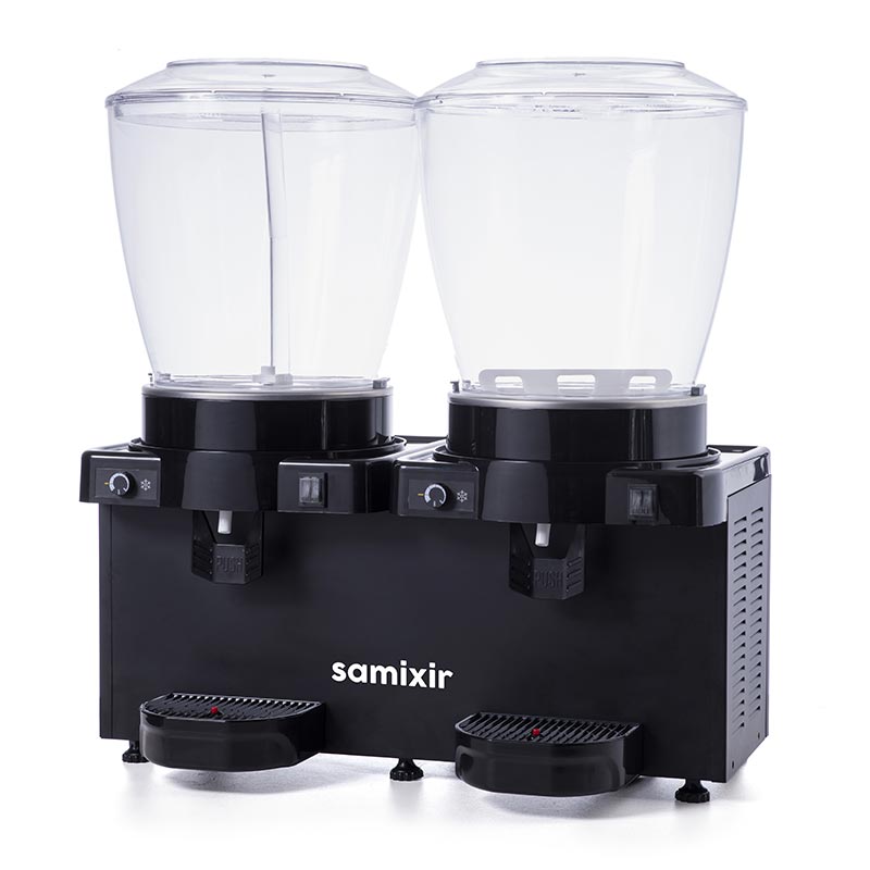 Samixir SM44 Panaromik Analog Twin Soğuk İçecek Dispenseri, 22+22 L, Fıskiyeli ve Karıştırıcılı, Siyah — Samixir — Görsel 2