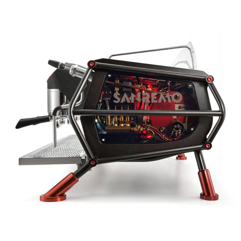 Sanremo Racer Naked Multiboiler Tam Otomatik Espresso Kahve Makinesi, 2 Gruplu, Siyah-Kırmızı — Sanremo — Görsel 3