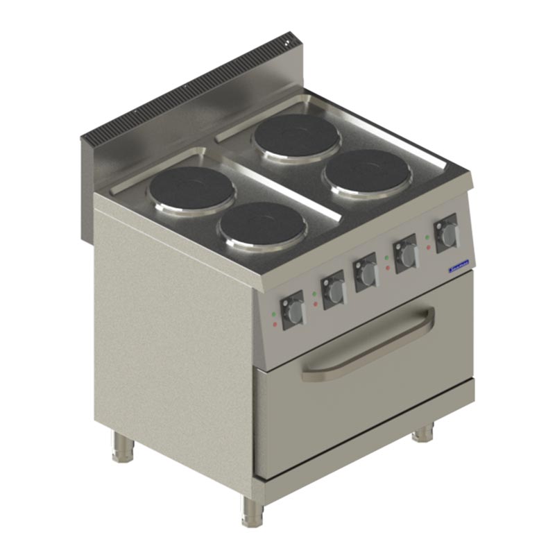 Seamac 700 Seri SEKO870 4 Gözlü Kuzineli Ocak, 80x70x85 cm, Elektrikli — Seamac