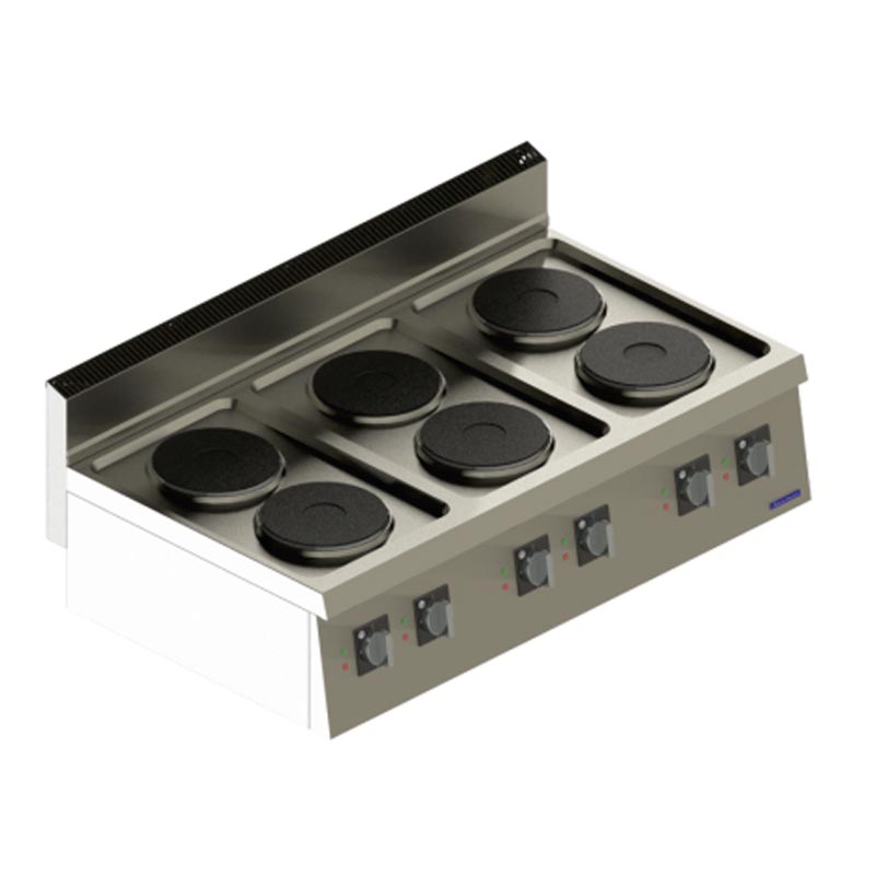 Seamac 700 Seri SEO1270 6 Gözlü Ocak, 120x70x30 cm, Elektrikli — Seamac