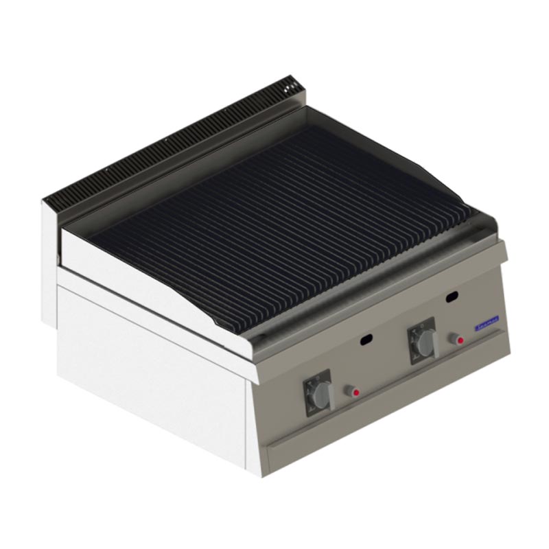 Seamac 700 Seri SGAI870SC Su Çekmeceli Döküm Amerikan Izgara, 80x70x30 cm, Doğalgazlı — Seamac