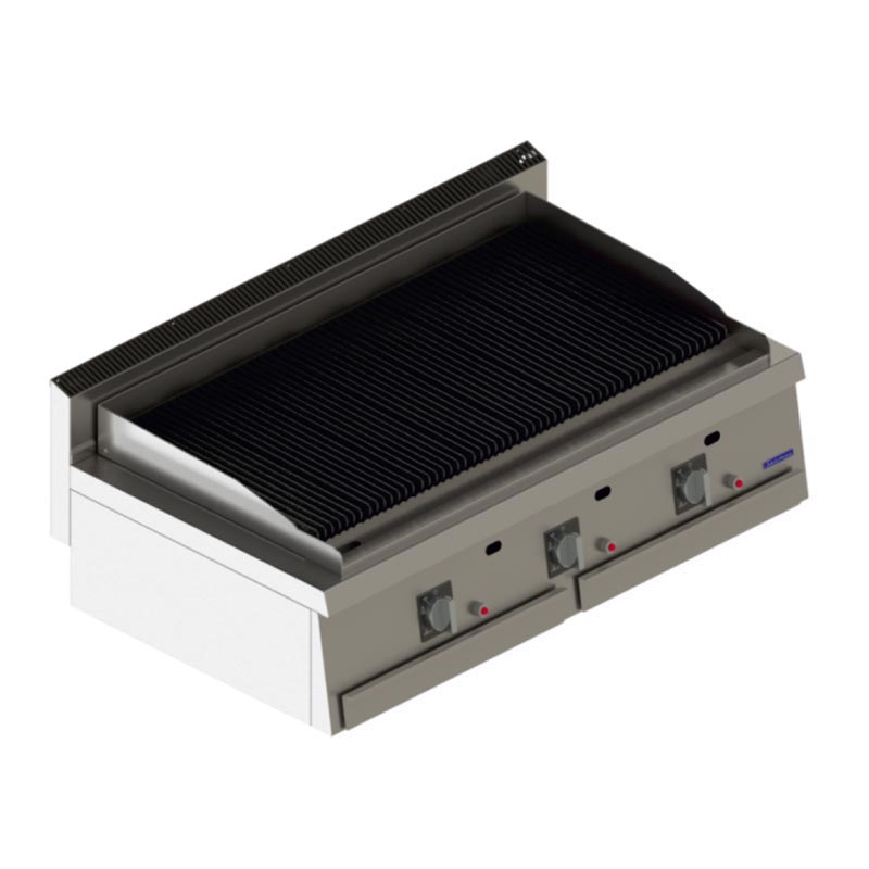 Seamac 700 Seri SGLI1270SC Su Çekmeceli Lavataşlı Döküm Izgara, 120x70x30 cm, LPG — Seamac