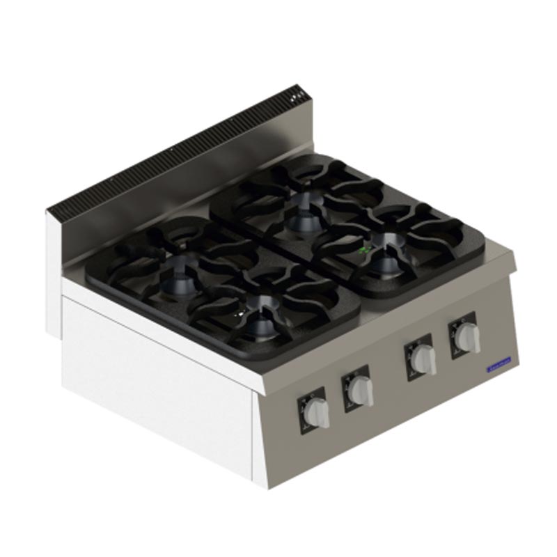 Seamac 700 Seri SGO870 4 Gözlü Ocak, 80x70x30 cm, Doğalgazlı — Seamac