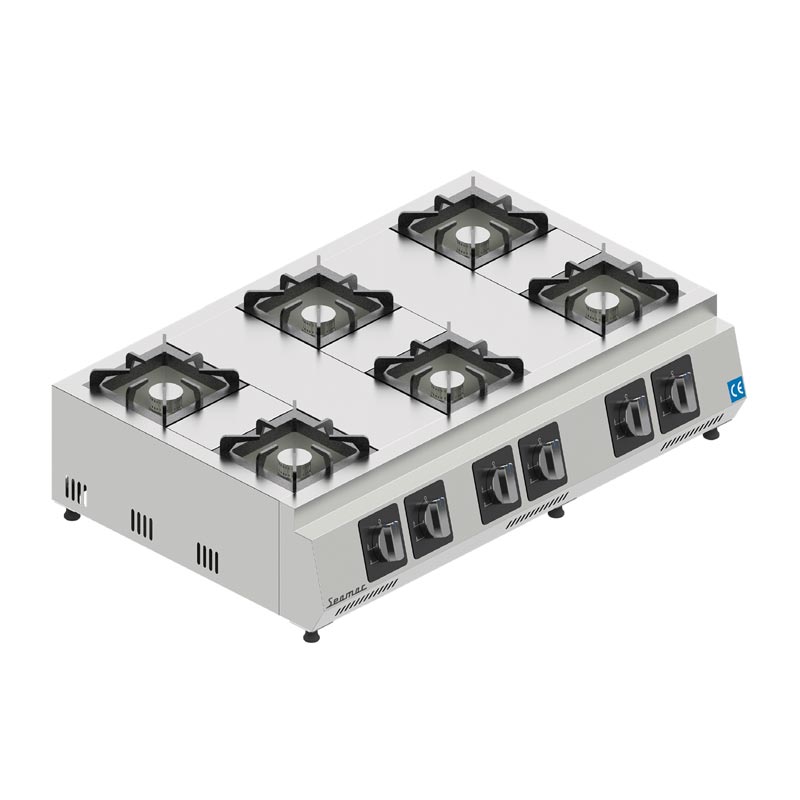 Seamac OG6.LPG Altı Gözlü Set Üstü Ocak, 20x20 cm, LPG — Seamac