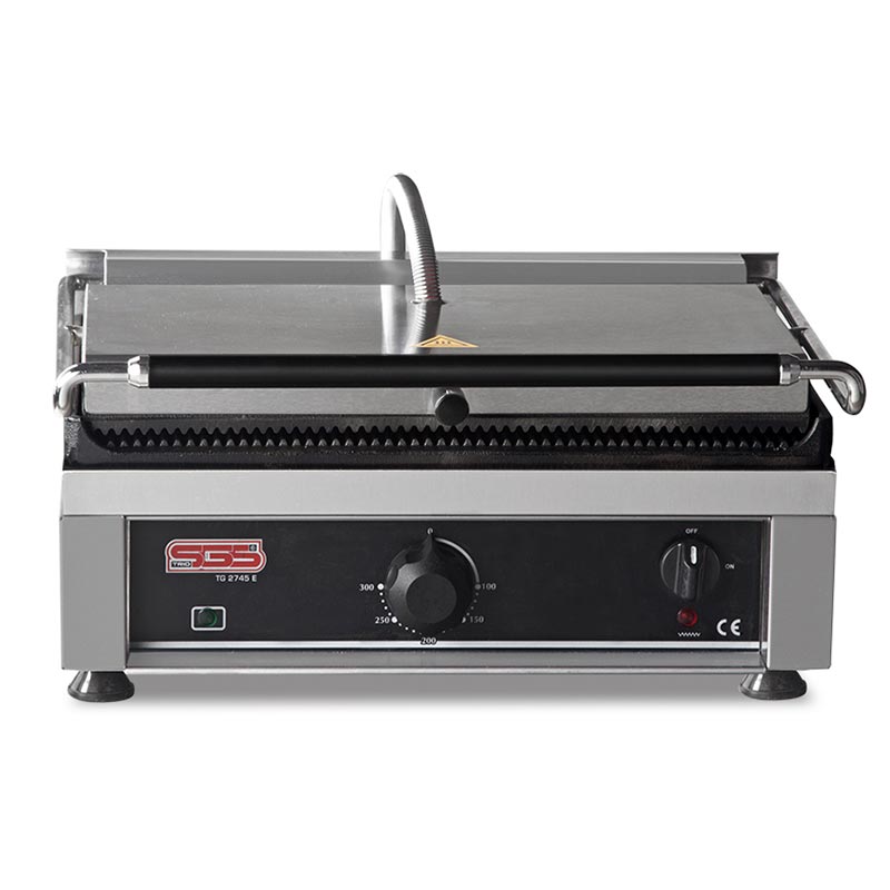 SGS TG 2735 E/G Alt Düz Üst Girintili Tost Makinesi, Tek Kapaklı, Elektrikli — SGS