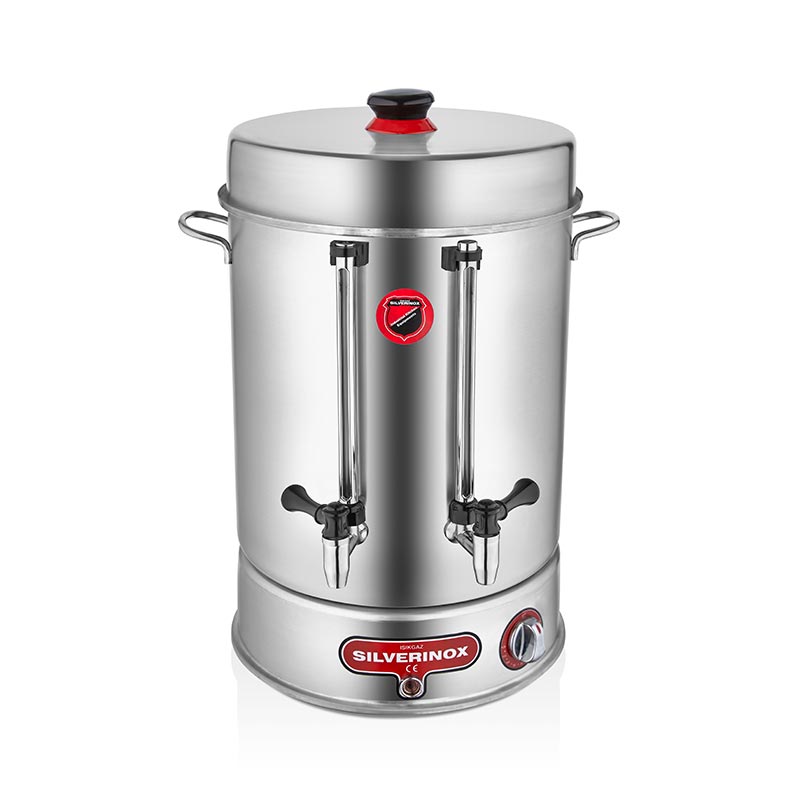 SilverInox 2010 Çay Makinesi, Çevirmeli Metal Musluklu, 60 Bardak Kapasiteli, 7 L — SilverInox