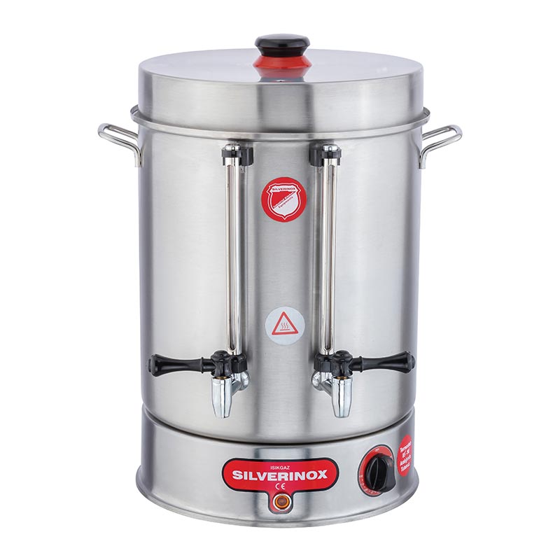 SilverInox 2012 Çay Makinesi, Çevirmeli Metal Musluklu, 120 Bardak Kapasiteli, 12 L — SilverInox