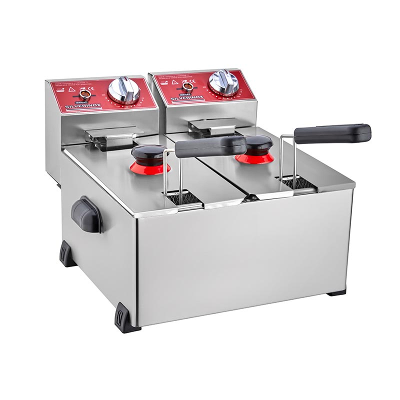 SilverInox 2141 Fritöz, 3+3 L, Elektrikli — SilverInox
