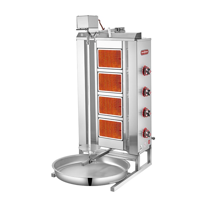 SilverInox 2166-U4 Üstten Motorlu Döner Ocağı, 4 Radyanlı, Doğalgazlı