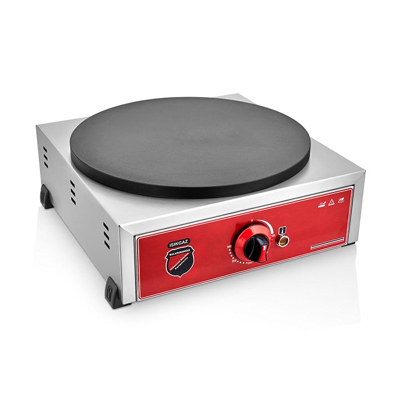 SilverInox 2177 Pleyt Krep Makinesi, Tekli, 40 cm, Elektrikli, Inox — SilverInox