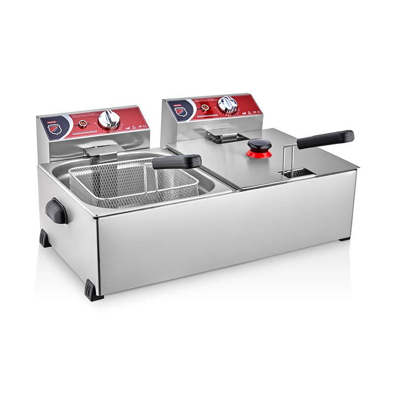 SilverInox 2701 Fritöz, 8+8 L, Elektrikli — SilverInox