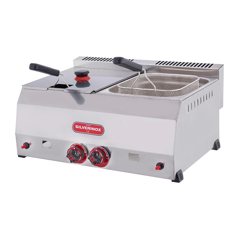 SilverInox 2705 Fritöz, 8+8 L, Doğalgazlı — SilverInox