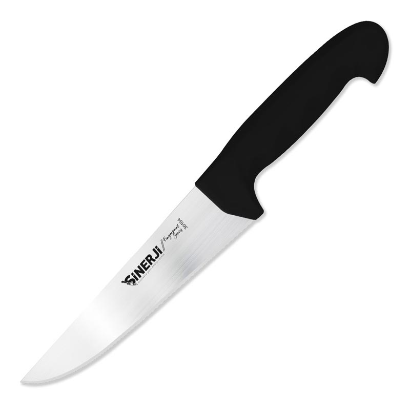 Sinerji Fingerprint No 4 Plastik Saplı Kasap Bıçağı, 21 cm, Siyah — Sinerji