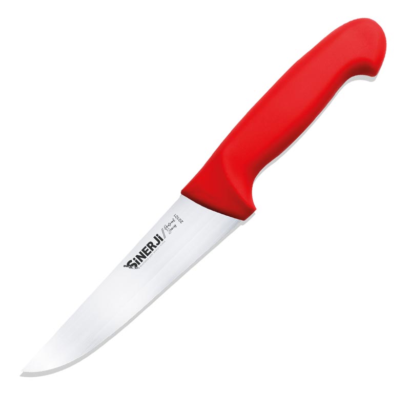 Sinerji Protrend No 1 Plastik Saplı Kasap Bıçağı, 14.5 cm, Kırmızı — Sinerji