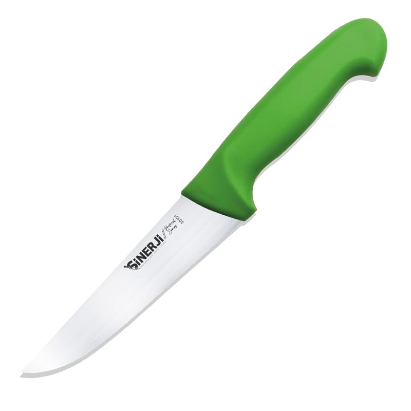 Sinerji Protrend No 1 Plastik Saplı Kasap Bıçağı, 14.5 cm, Yeşil — Sinerji