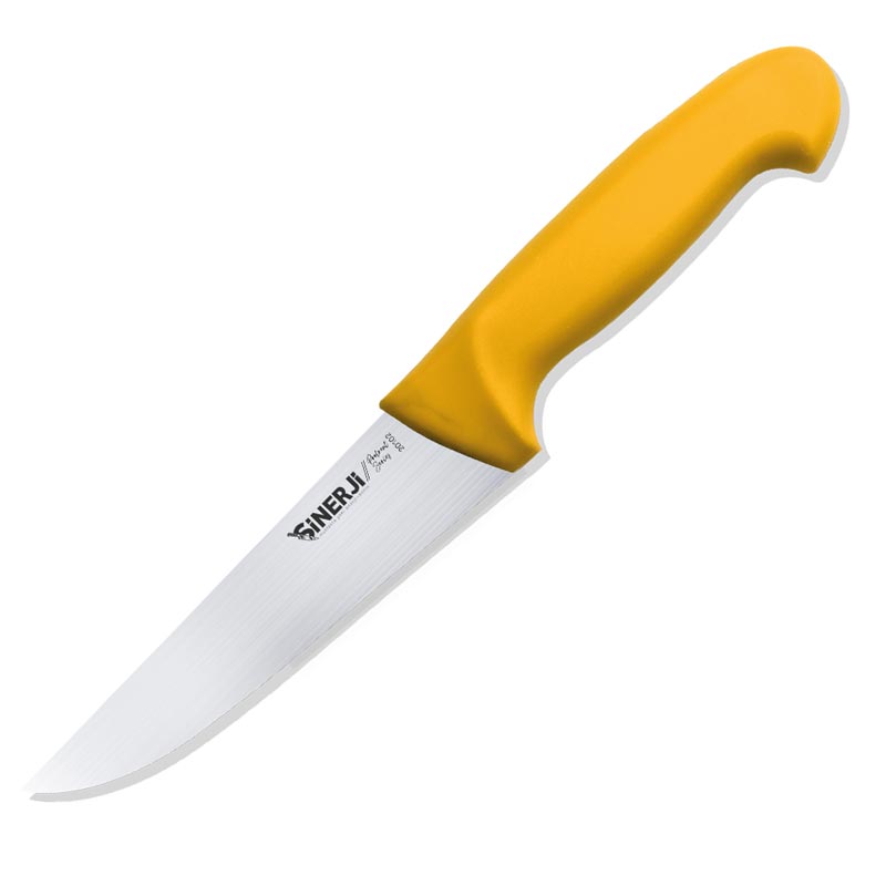 Sinerji Protrend No 2 Plastik Saplı Kasap Bıçağı, 16.5 cm, Sarı — Sinerji