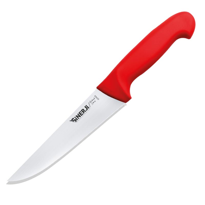 Sinerji Protrend No 3 Plastik Saplı Kasap Bıçağı, 18.5 cm, Kırmızı — Sinerji