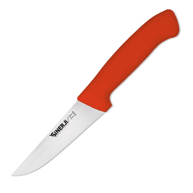 Sinerji Silver No 0 Plastik Saplı Kasap Bıçağı, 12.5 cm, Kırmızı — Sinerji