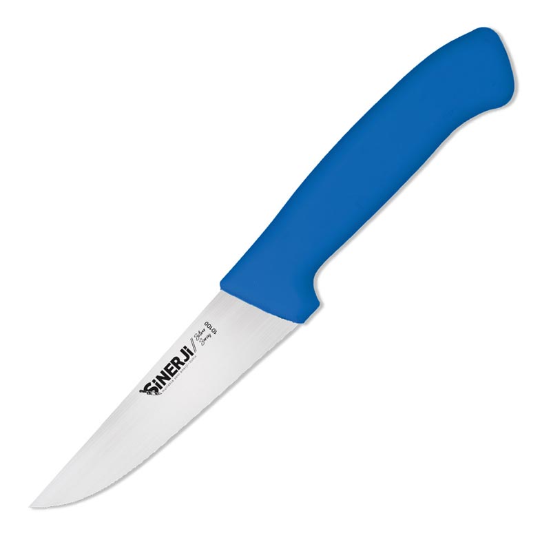 Sinerji Silver No 0 Plastik Saplı Kasap Bıçağı, 12.5 cm, Mavi — Sinerji