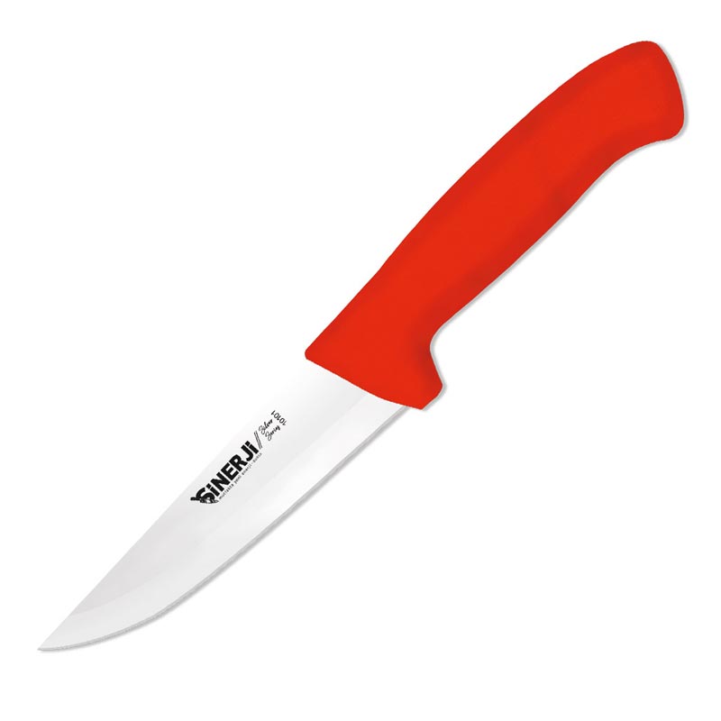 Sinerji Silver No 1 Plastik Saplı Kasap Bıçağı, 14 cm, Kırmızı — Sinerji