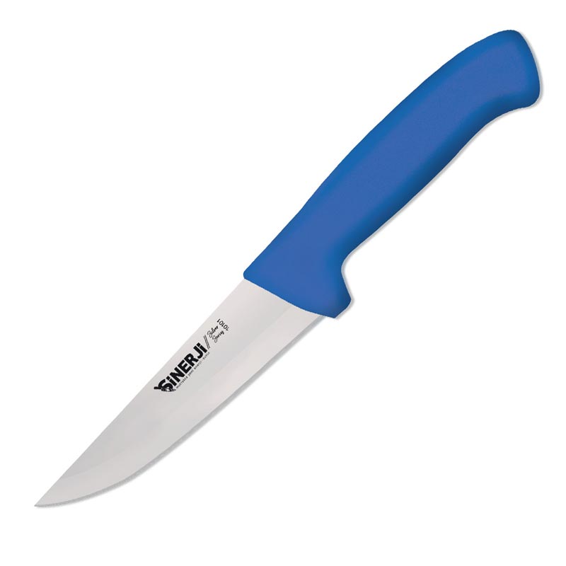 Sinerji Silver No 1 Plastik Saplı Kasap Bıçağı, 14 cm, Mavi — Sinerji